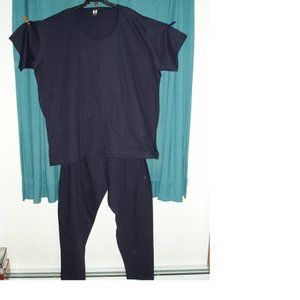10X PLUS SIZE LADIES COTTON SHIRT & PANT SET NAVY
